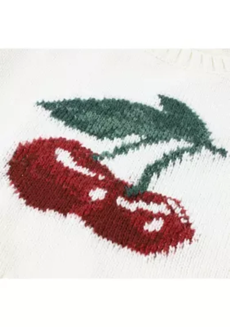 baby cherry oversize crew sweater