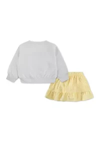 baby lemons fleece crew pullover and skort