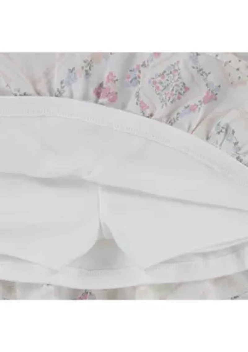 baby flower fleece crew and skort
