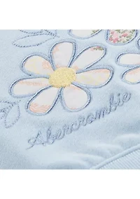 baby flower fleece crew and skort