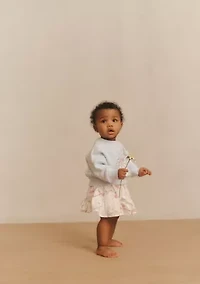 baby flower fleece crew and skort