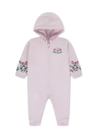 baby floral hooded coverall