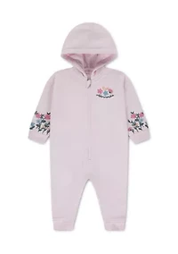 baby floral hooded coverall