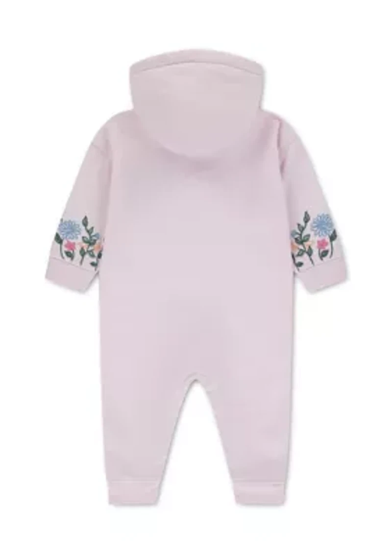 baby floral hooded coverall
