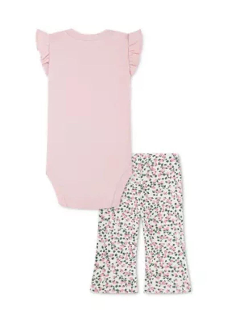 baby bodysuit and flare legging set