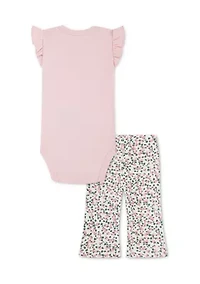 baby bodysuit and flare legging set
