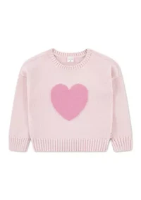 toddler heart oversized off shoulder sweater