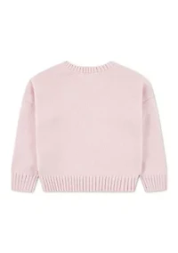 toddler heart oversized off shoulder sweater