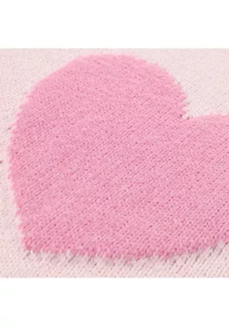 toddler heart oversized off shoulder sweater