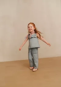 toddler denim ruffle top and pants set