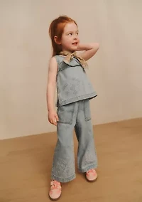 toddler denim ruffle top and pants set
