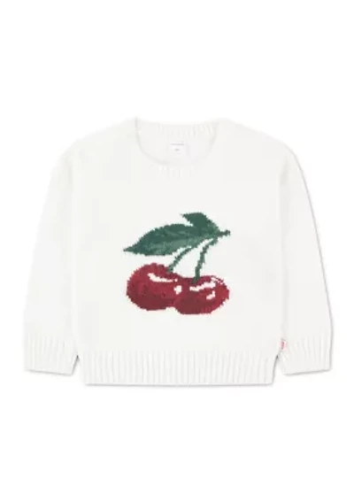 toddler cherry oversized crew neck sweatshirt