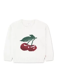toddler cherry oversized crew neck sweatshirt