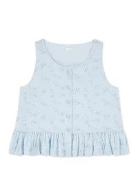 toddler button peplum tank