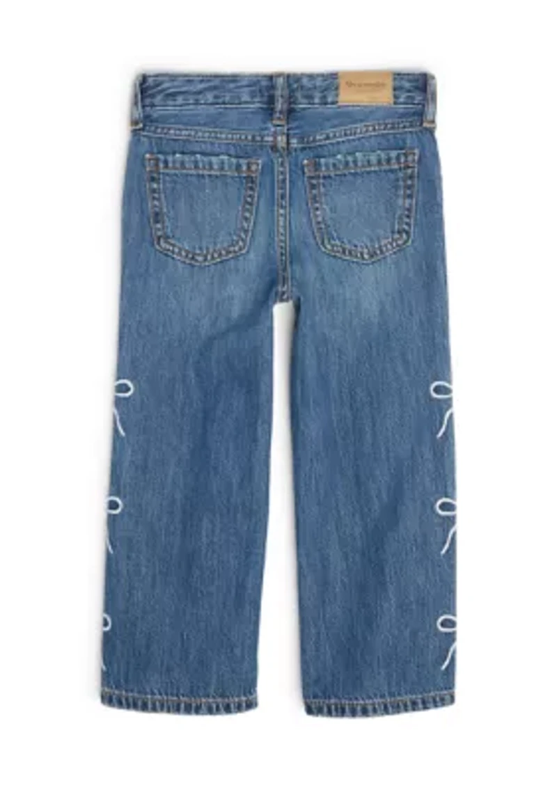 toddler bow baggy jeans