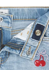 toddler cherry bow denim shorts