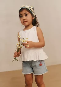 toddler cherry bow denim shorts