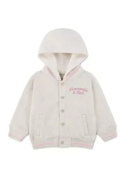 toddler logo varsity fleece hooded bomber jacket
