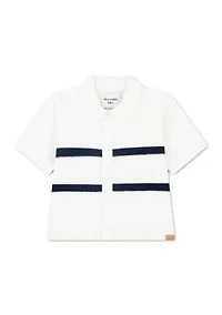 baby striped button through sweater