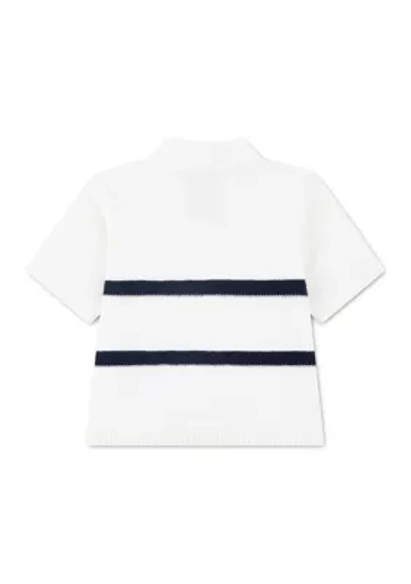 baby striped button through sweater