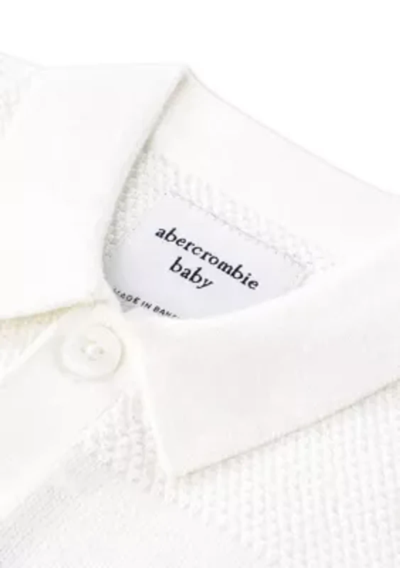 baby striped button through sweater