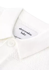 baby striped button through sweater