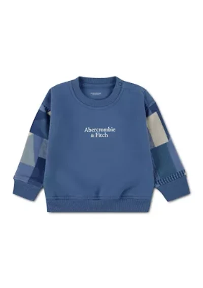 baby essential patchwork crew pullover