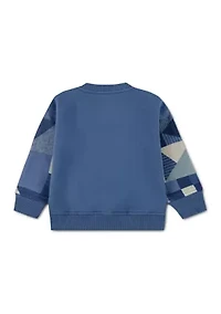 baby essential patchwork crew pullover