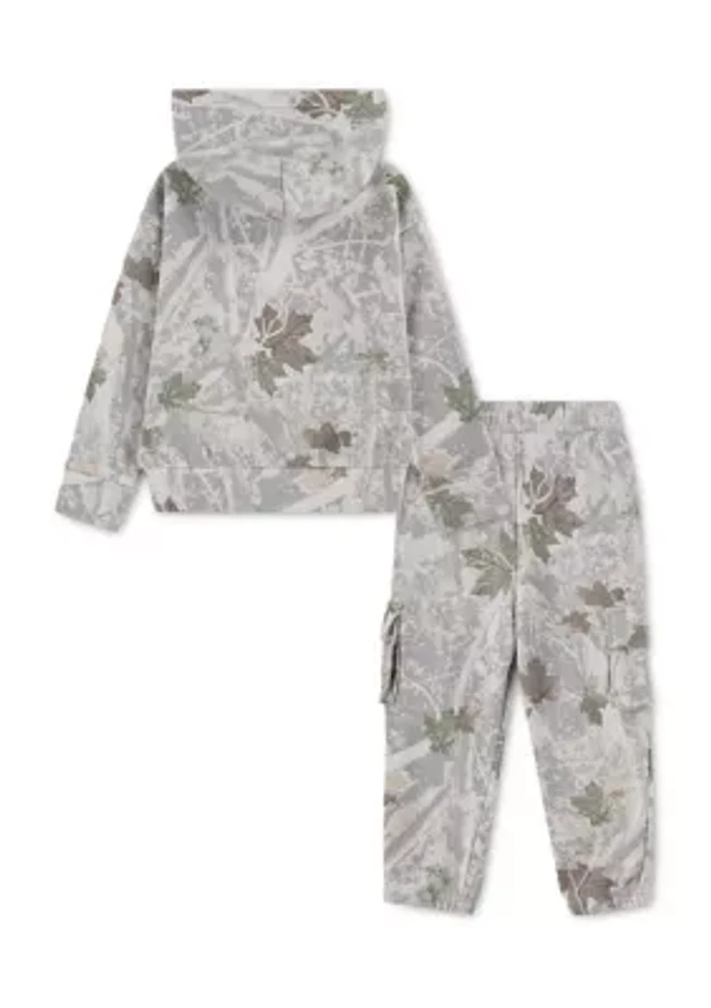 toddler tipped full zip hoodie and pants set