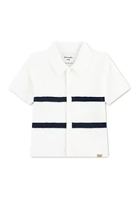 toddler boys striped button through sweater