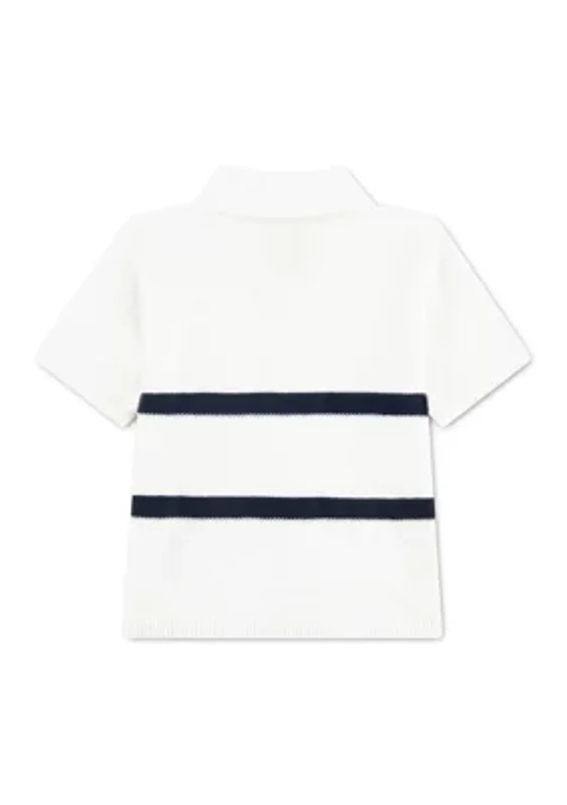 toddler boys striped button through sweater