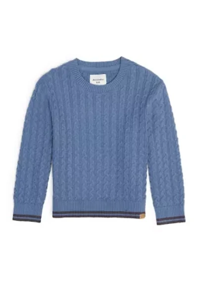 toddler cable-knit crew neck sweater