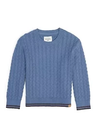 toddler cable-knit crew neck sweater