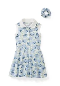 Toddler Girls Print Dress with Scrunchie