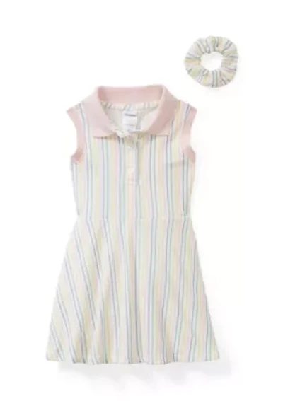 Toddler Girls Print Dress with Scrunchie