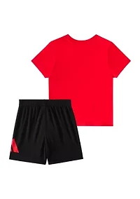 Baby Boys Two-Piece Short Sleeve Cotton Tee & Elastic Waistband Logo Set