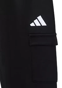 Baby Boys Two Piece Long Sleeve Graphic Cotton T-Shirt and Elastic Waistband Cargo Joggers Set
