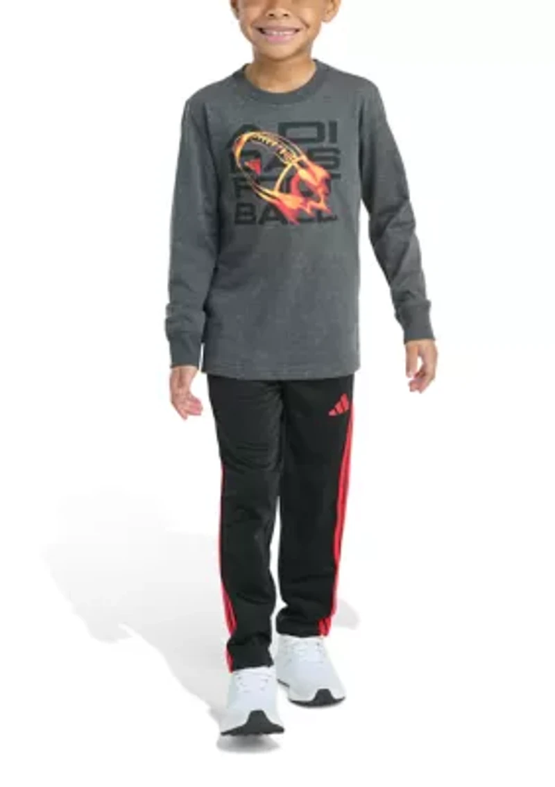 Toddler Boys Two Piece Long Sleeve Sport Graphic T-Shirt and Pants Set