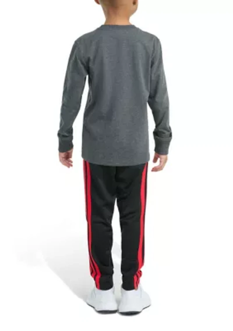 Toddler Boys Two Piece Long Sleeve Sport Graphic T-Shirt and Pants Set