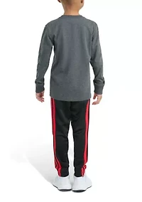 Toddler Boys Two Piece Long Sleeve Sport Graphic T-Shirt and Pants Set