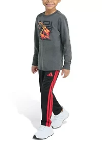 Toddler Boys Two Piece Long Sleeve Sport Graphic T-Shirt and Pants Set
