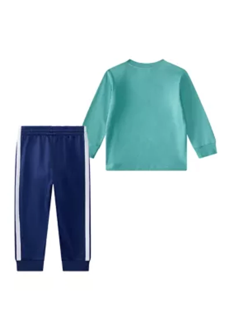 Baby Boys Two Piece Long Sleeve Graphic Cotton T-Shirt and Joggers Set