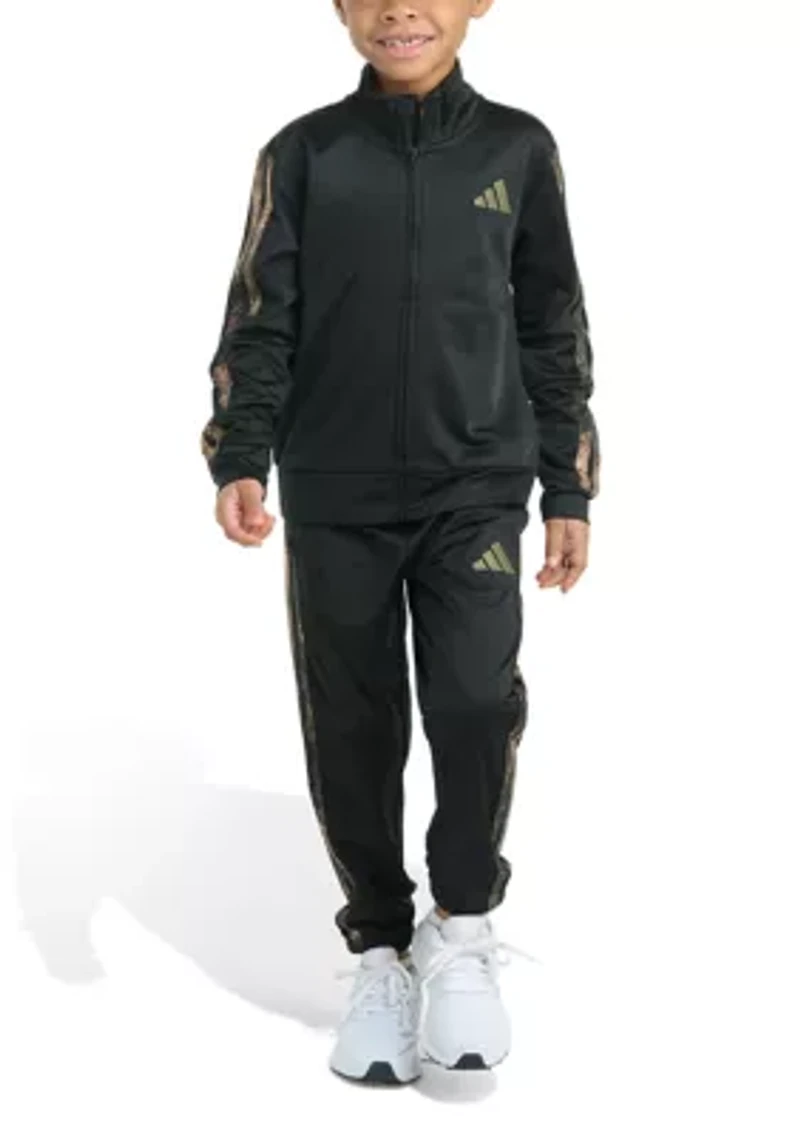 Toddler Boys Camo 3 Stripe Jacket and Joggers Set