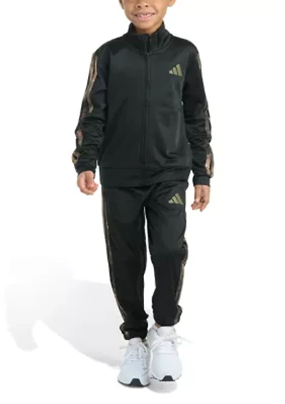 Toddler Boys Camo 3 Stripe Jacket and Joggers Set