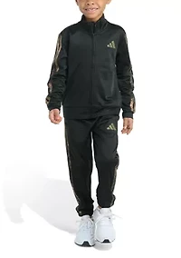 Toddler Boys Camo 3 Stripe Jacket and Joggers Set