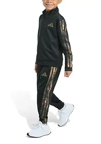 Toddler Boys Camo 3 Stripe Jacket and Joggers Set