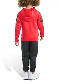 Toddler Boys Two Piece Poly Fleece 3-Stripe Pullover and Joggers Set