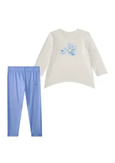Baby Girls Two Piece Long Sleeve T-Shirt & Glitter Leggings Set