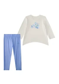 Baby Girls Two Piece Long Sleeve T-Shirt & Glitter Leggings Set