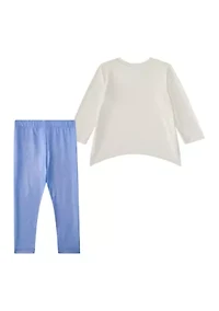 Baby Girls Two Piece Long Sleeve T-Shirt & Glitter Leggings Set